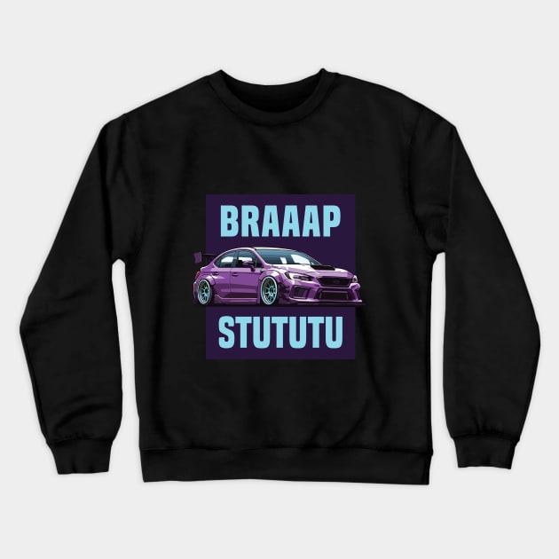 Subaru STI Car Art - Impreza WRX Widebody Modified JDM Car Crewneck Sweatshirt by JDM-Rey